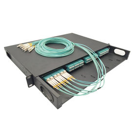 МПО-ЛК чернят установленный шкаф пульт временных соединительных кабелей кассеты Мпо 96 портов