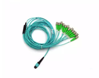 OM3 Type B 12 Fibers MPO Patch Cord Female To FC / LC