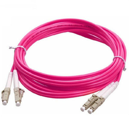 3.0mm DX MM 50/125 OM4 LC to LC Fiber Optic Patch Cord PINK LSZH outer Jacket