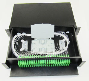 Сползающ ящик напечатайте терминальной коробке 19 переходник стального листа СК/АПК черноты пульта временных соединительных кабелей 48порц оптического волокна дюйма