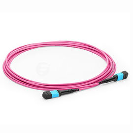 10G OM4 MPO Products purple trunk cable 12 Fiber optic patch cord  IL<=0.35dB