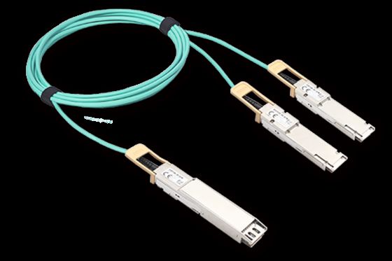 OSFP 800G до QSFP112 2 x 400G AOC для цифровых диагностических функций