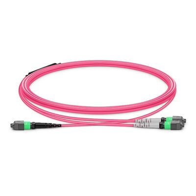 Качество MTP Breakout Cable OM4 50/125μm с 0,35dB низким IL и 8° APC Endface для высокоскоростных ссылок в дата-центры Фабрика